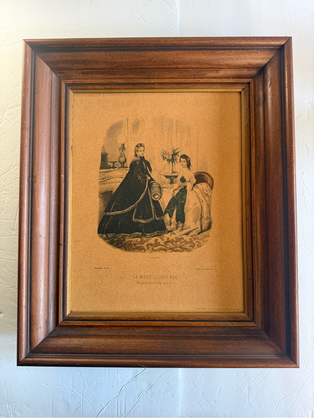 Vintage LA MODE ILLUSTRATE 11x14” Framed 15,5x19”
